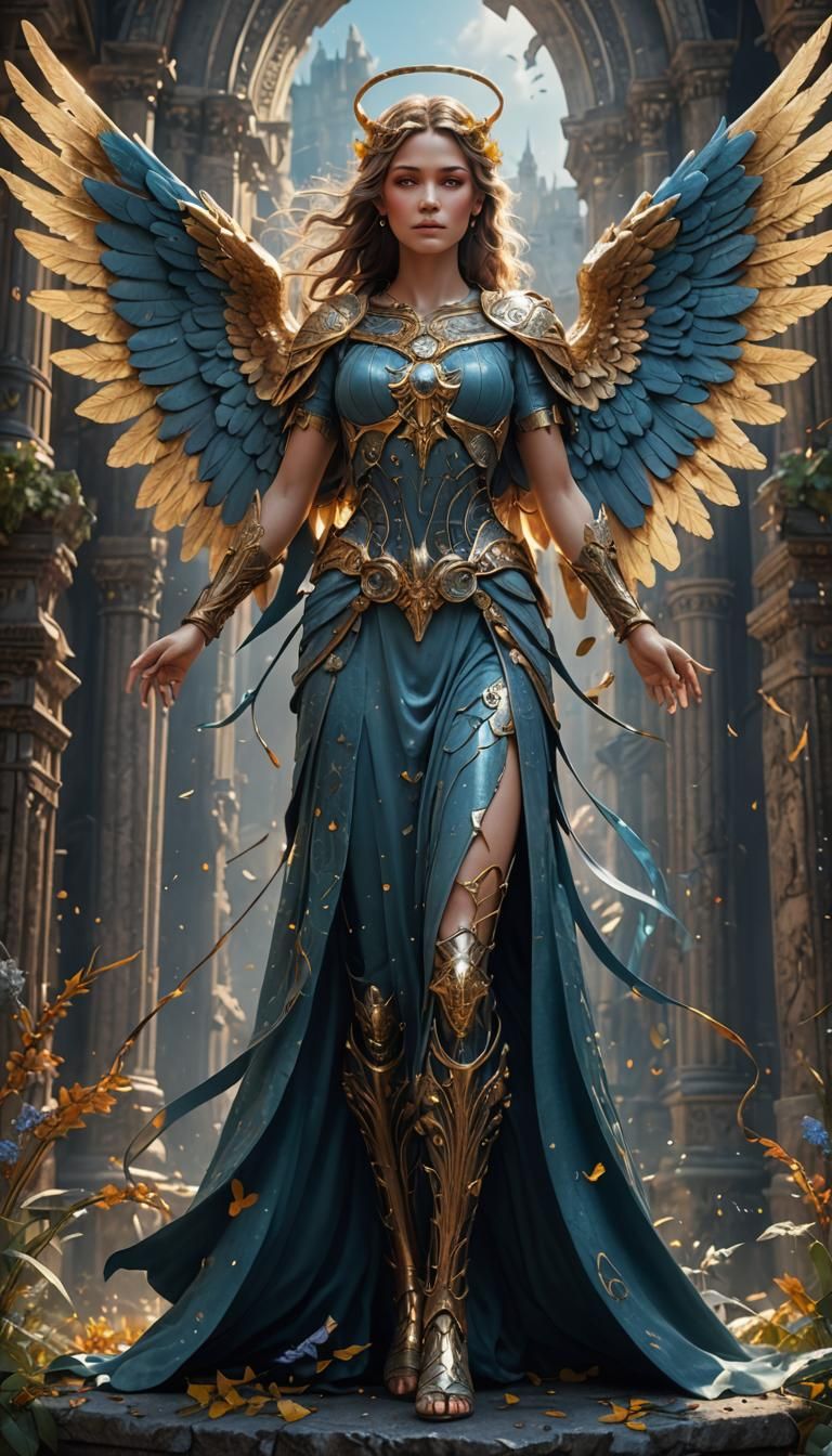 Detailed Angel Full Body Fantasy Concept Art