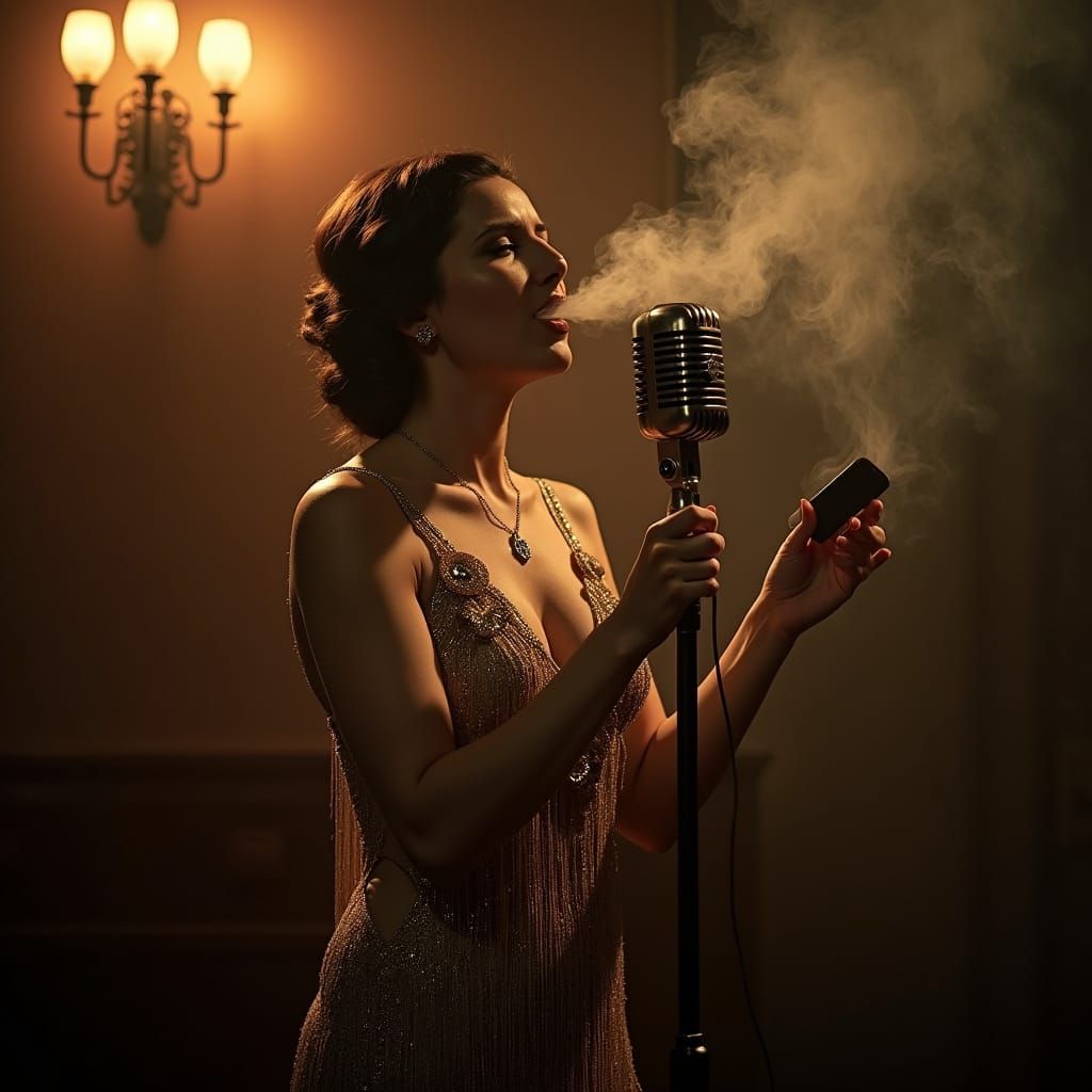 Roaring Twenties Jazz Singer in Art Deco Speakeasy