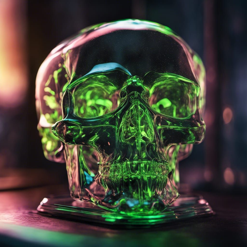 Electric Plasma Skull Trophy in Macro Photography