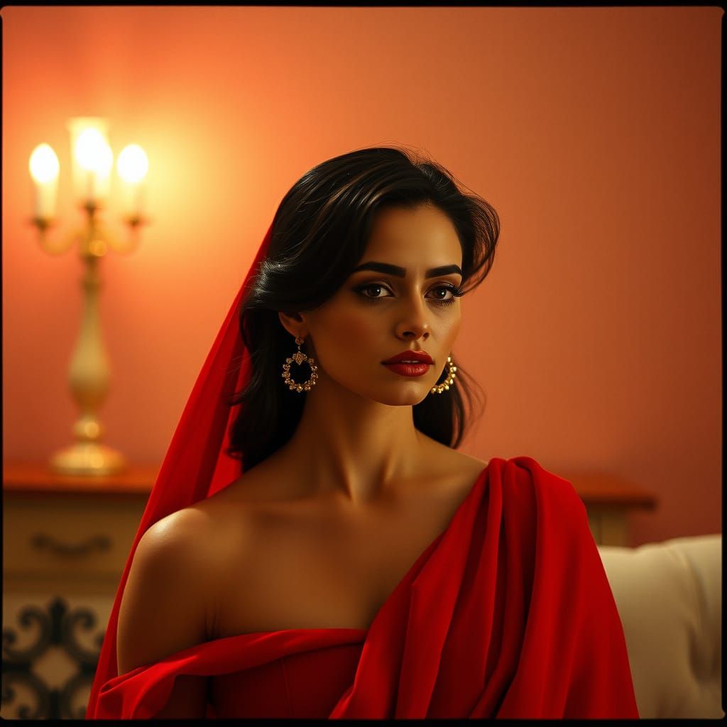 Elegant Algerian Woman in Cinematic Film Style