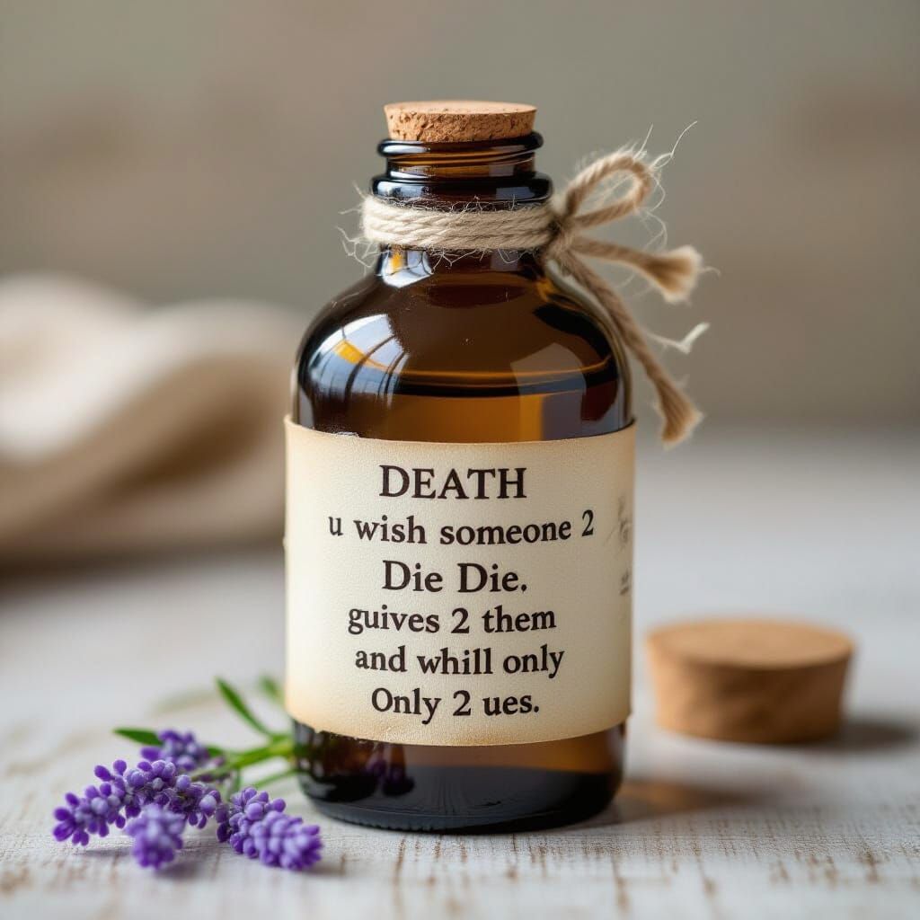 Mysterious Death Potion with Warning Label