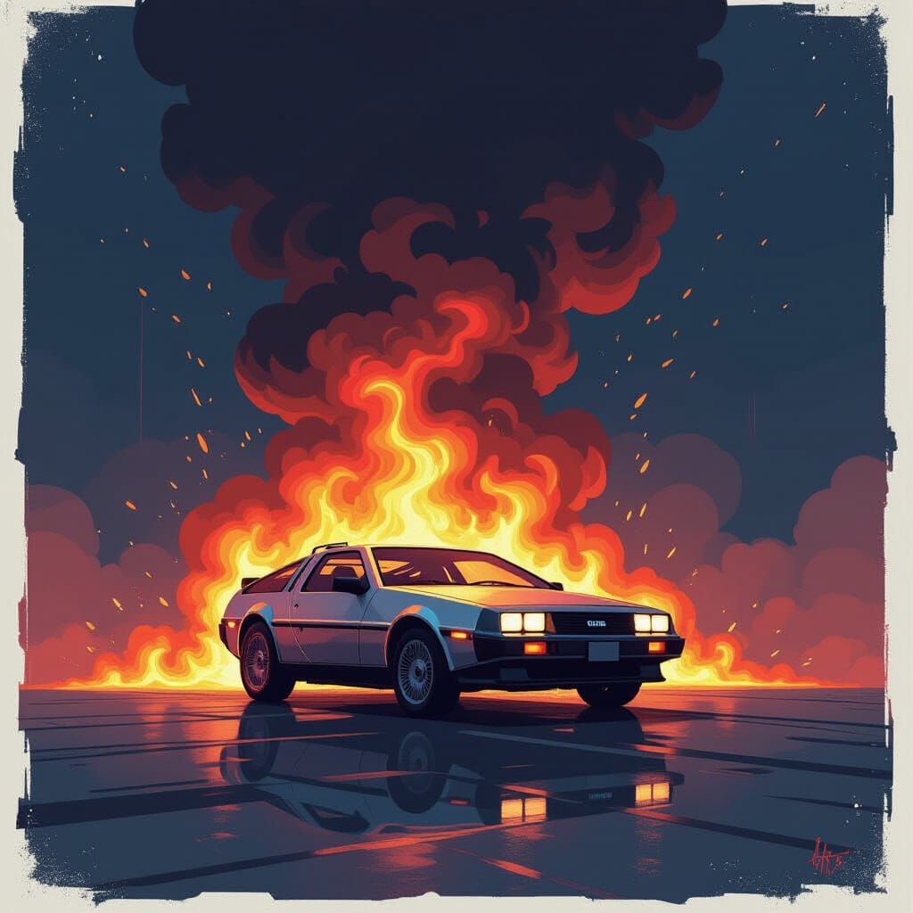 Fiery Abstract Background with Bold Strokes and Vibrant Colo...