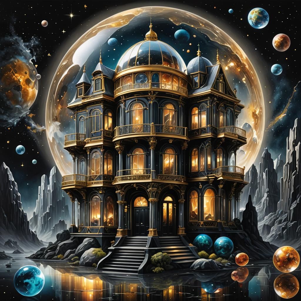 Black crystal space house