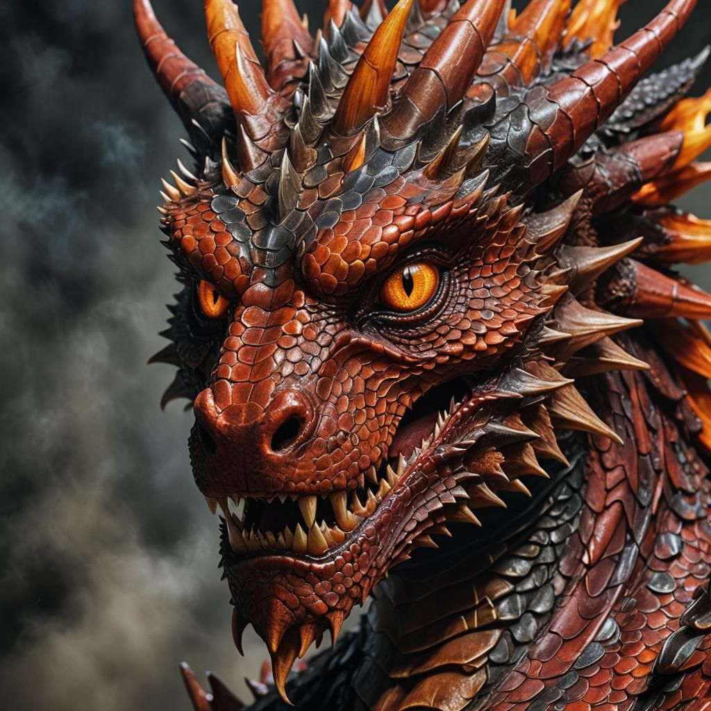 Fiery Red Dragon Portrait