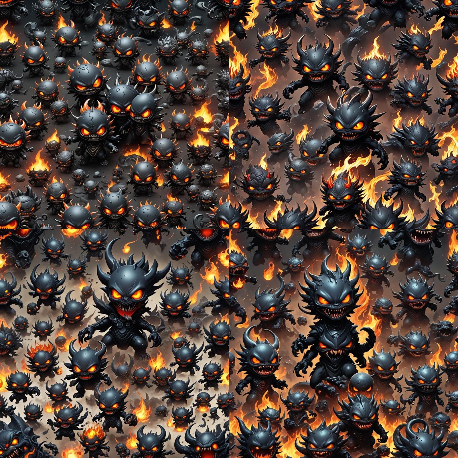 Demonic Porcelain Kaiju God in Detailed Matte Painting