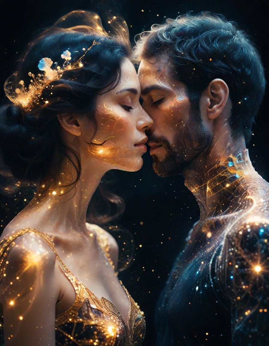 Ethereal Celestial Beings in a Dreamlike Quantum Realm