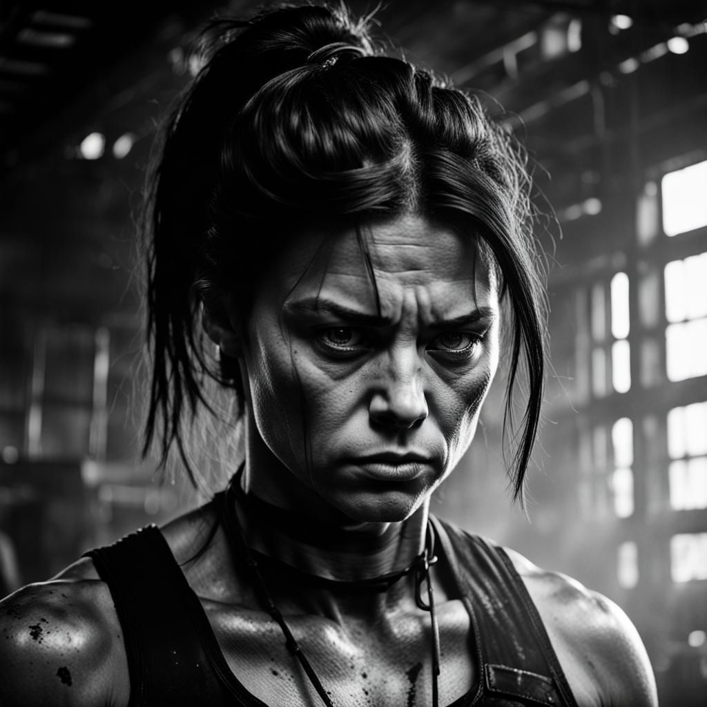 Black and White Photo of a Steel Mill Worker