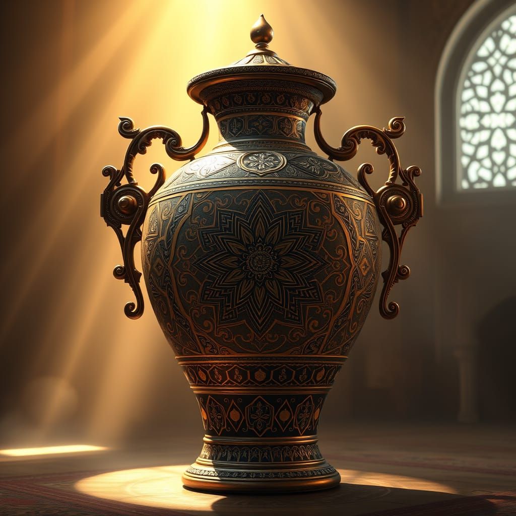 Majestic Middle Eastern Vase in Golden Light