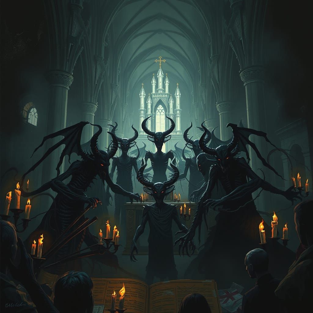Gothic Demon Horde Summoning Cosmic Horror
