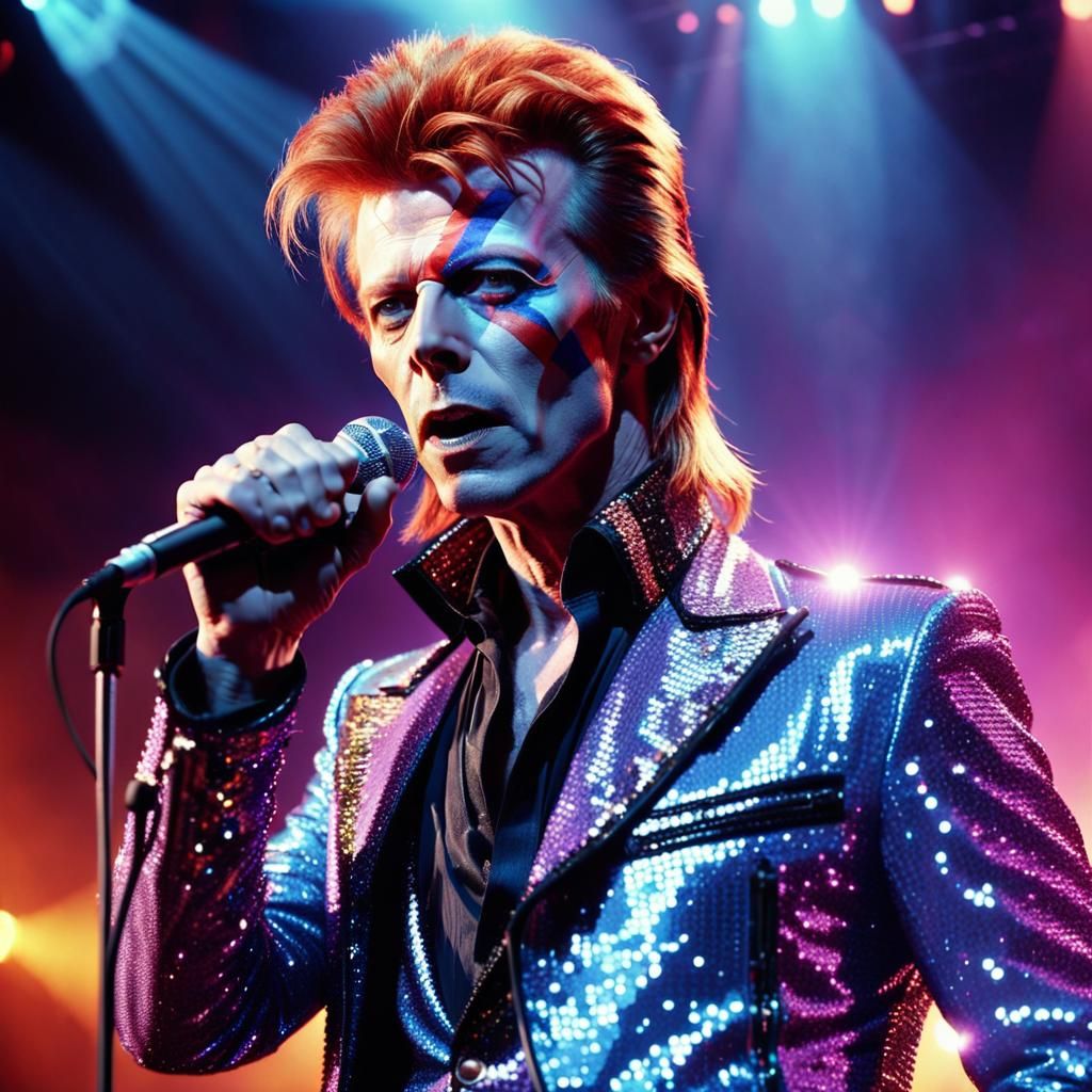 Glam Rock Icon Performs with Dramatic Flair