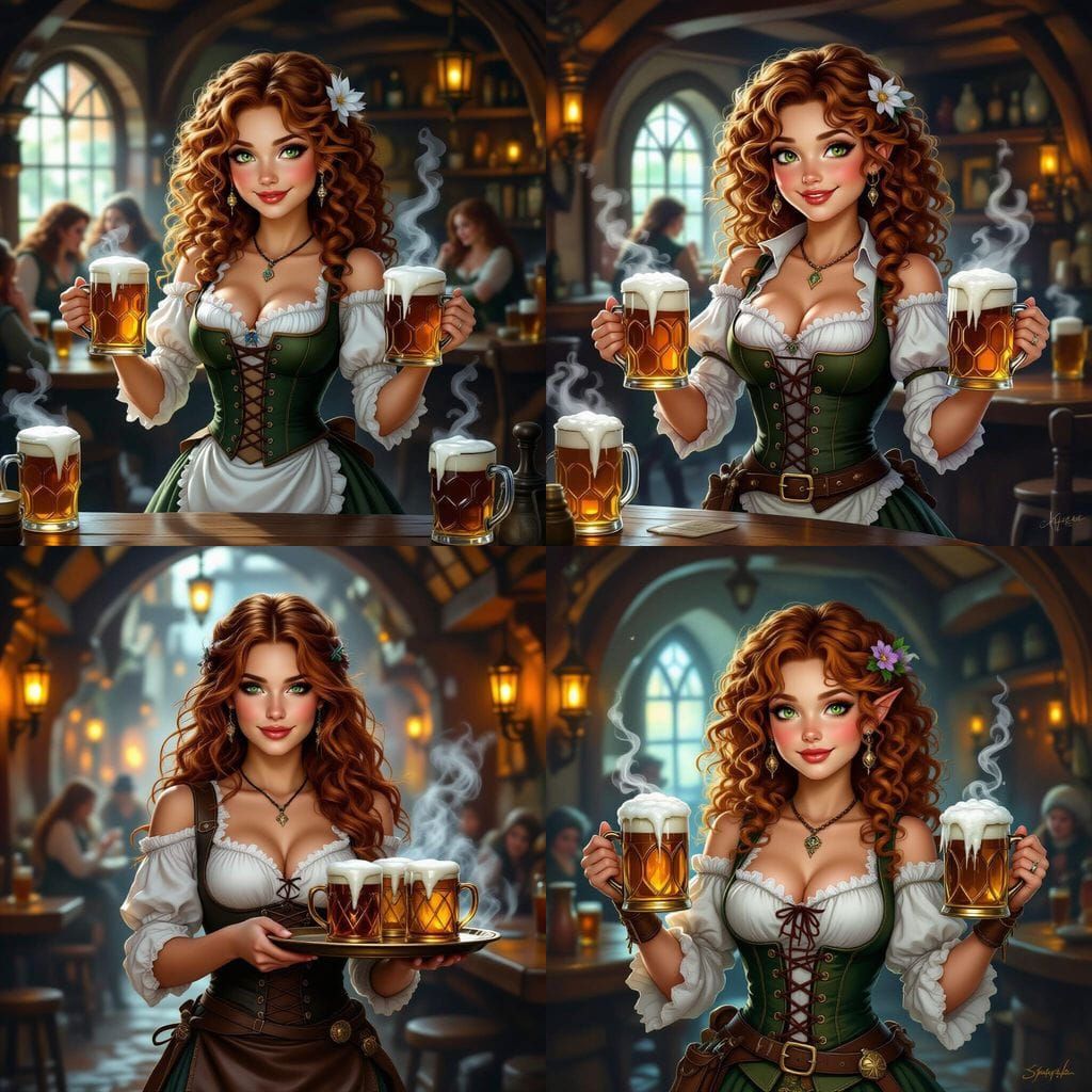 Halfling Tavern Wench in D&D Fantasy Style