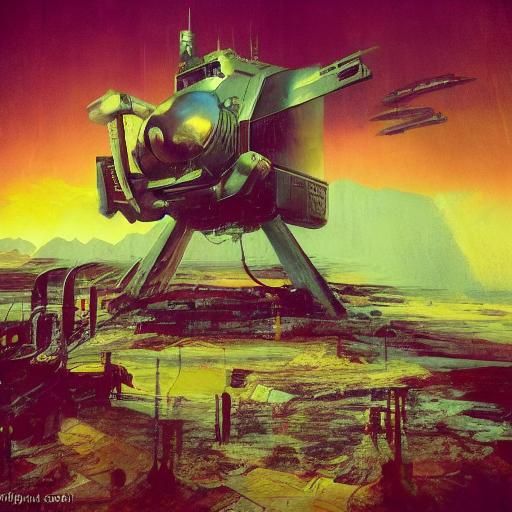 Retro-Futuristic Sci-Fi Robot and Companions