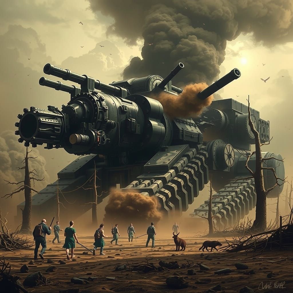 Colossal Iron Warmachine Grinds All In Its Path