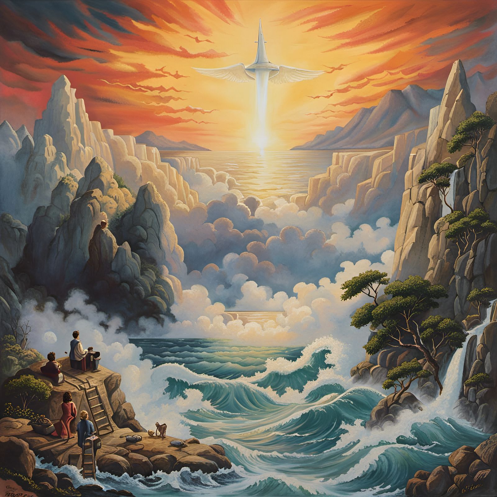 Lucifer's Descent: A Studio Ghibli Inspired Oil Painting