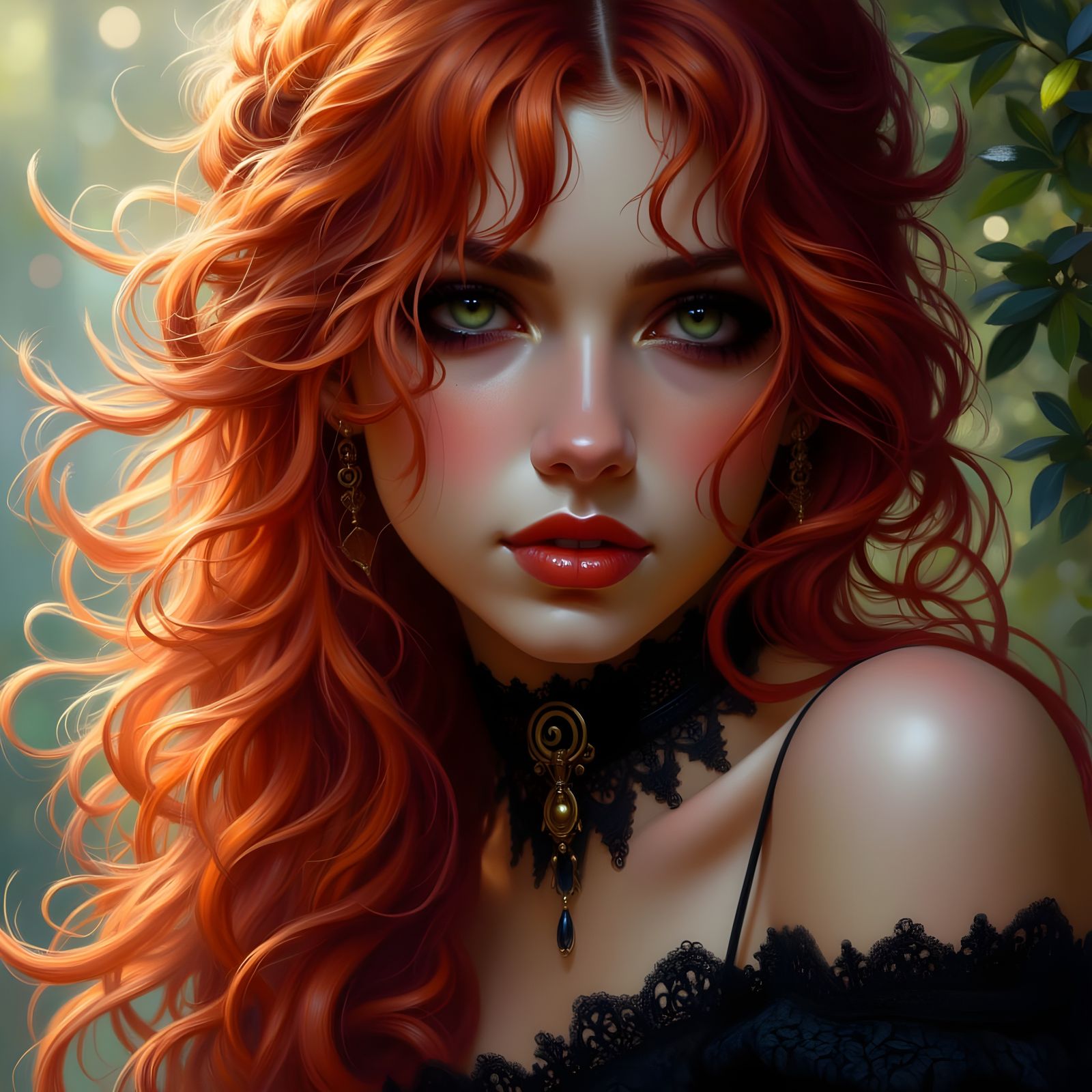 Romantic Goth Portrait of a Norse Sun Goddess