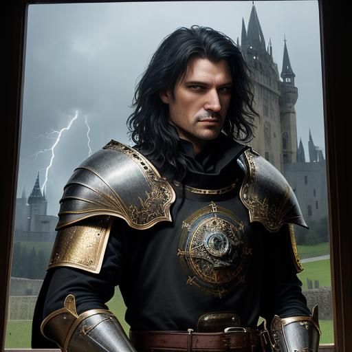 Stormy Knight in Gothic Romanticism Style