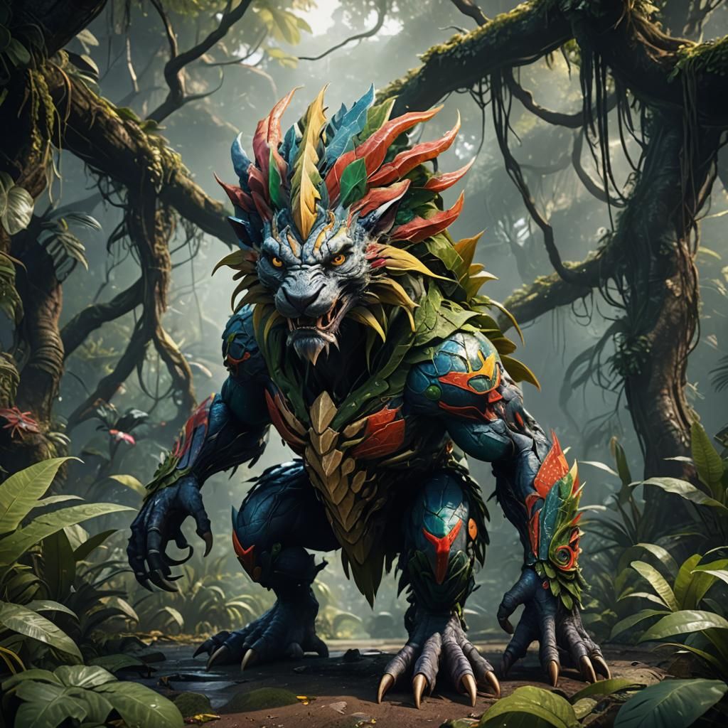 Jungle Hybrid Creature with Superspeed: Fantasy Concept Art