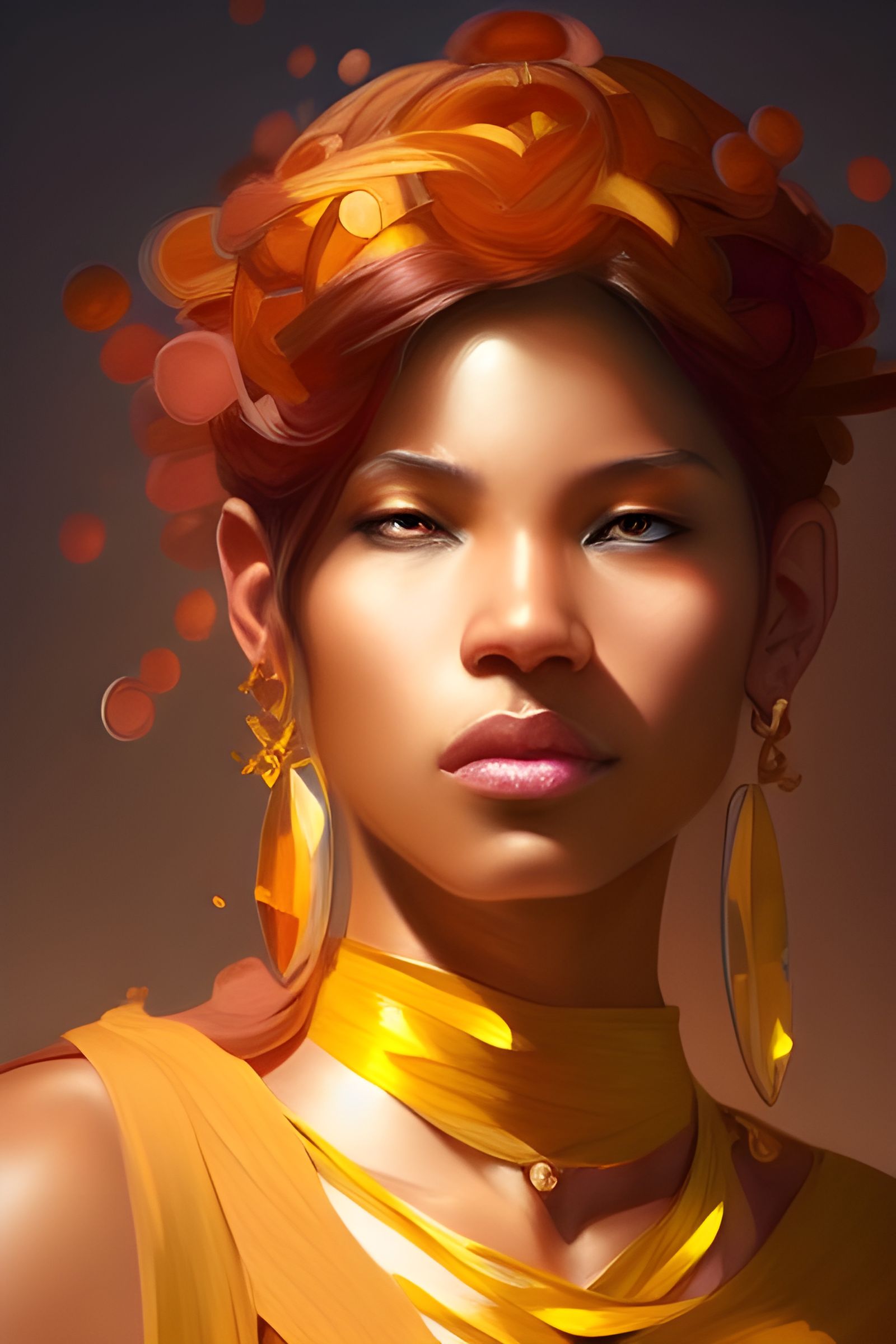Topaz Citrine Monk Portrait in Hyperrealistic Style