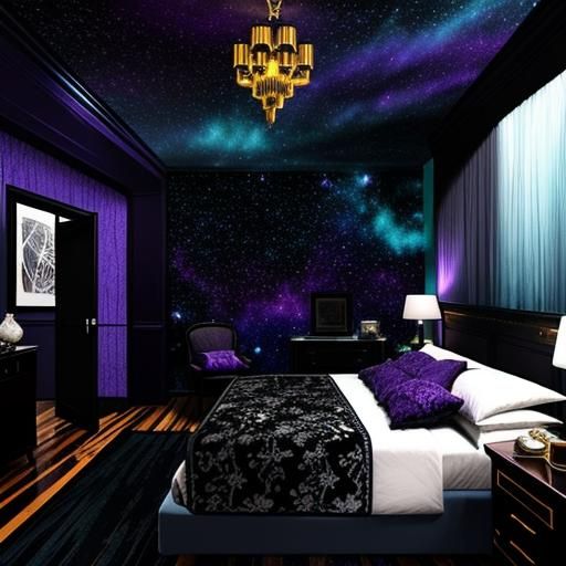 Night Sky Bedroom in Art Deco Style