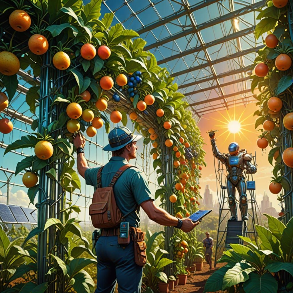 Epic Solar Punk Utopia in Bright, Colorful Digital Art