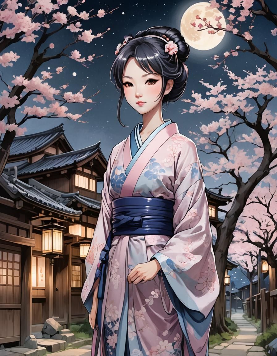 Rokurokubi in Moonlit Village: Manga Sketch