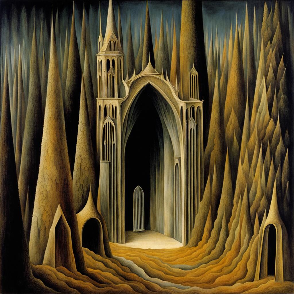 Dreamlike Alchemical Scene in Surrealist Style