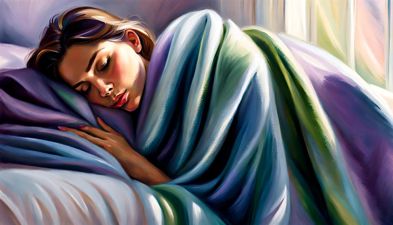 Woman Wrapped in Blanket: Impressionist Oil Painting