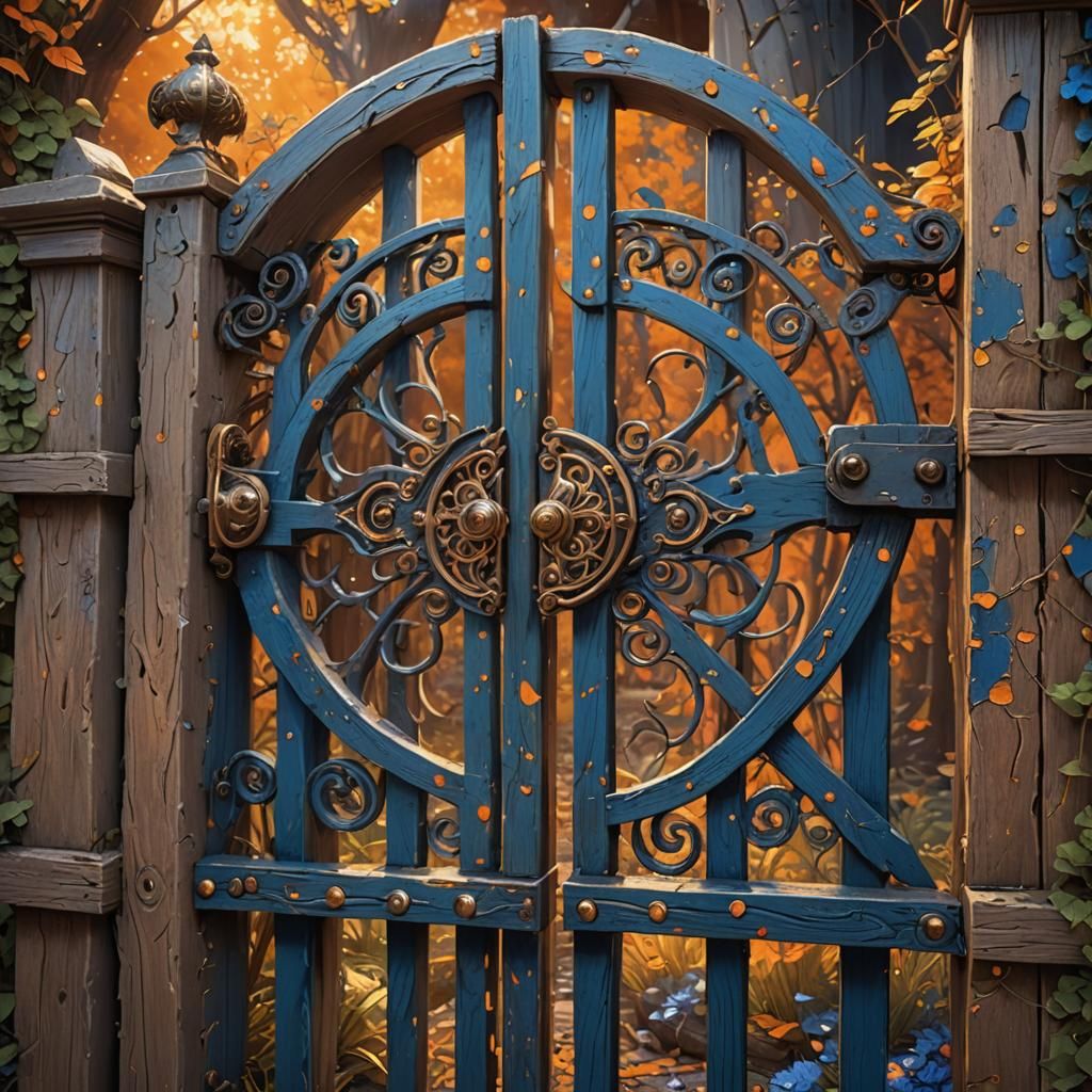 Fantasy Wooden Gate Concept Art in Vibrant Colors
