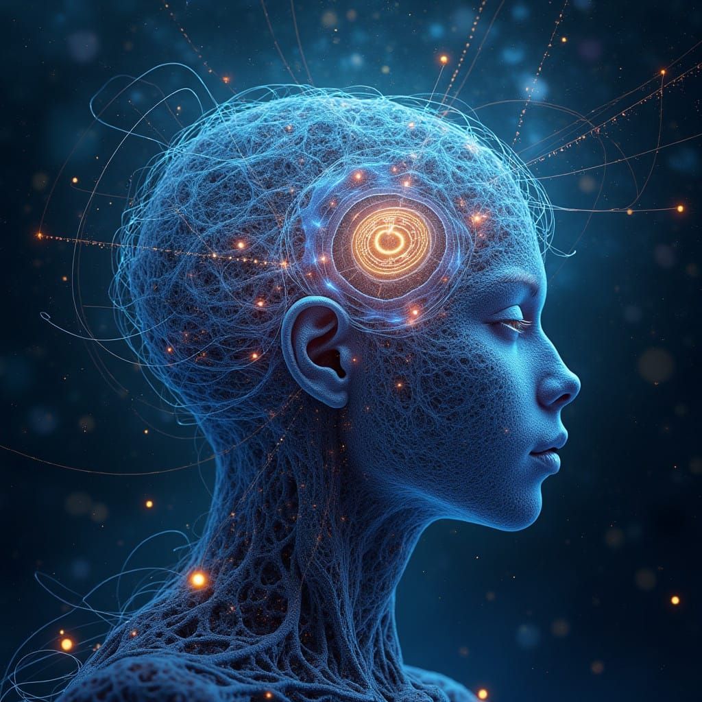 Quantum Metaphysical Illustration in Futuristic Digital Art...