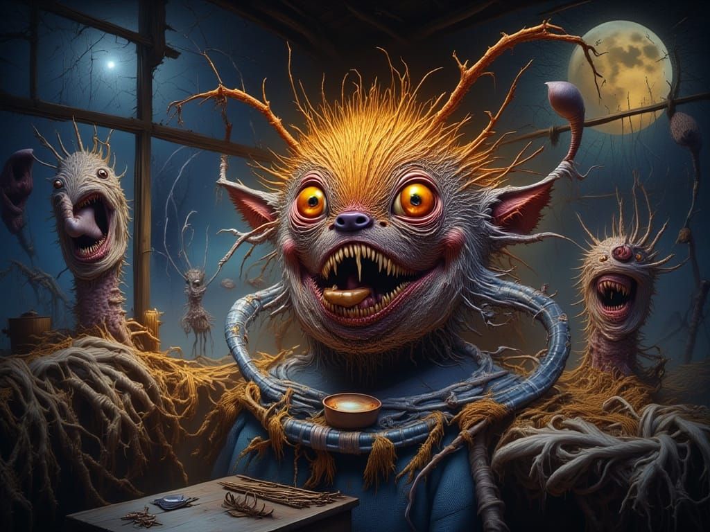 African Savanna Sunrise with Moon