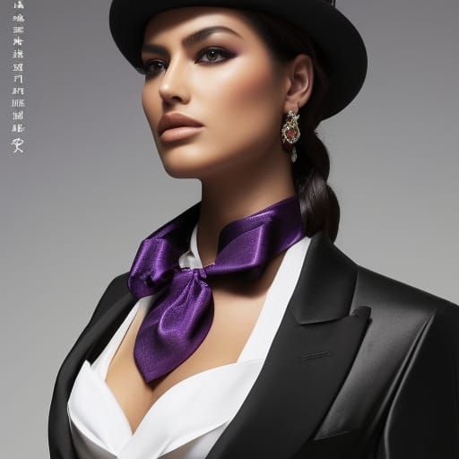 Female Mafia Boss with Purple Braids