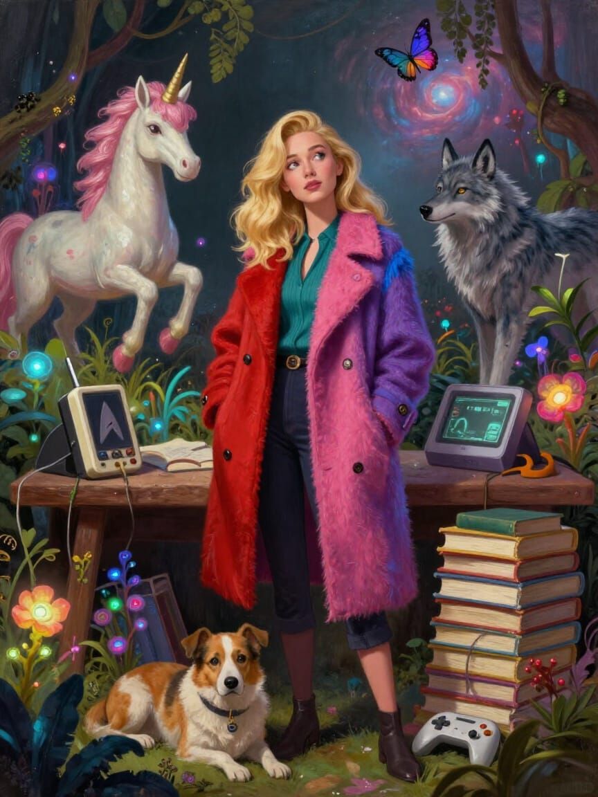 Creative Writer in Whimsical World Digital Painting