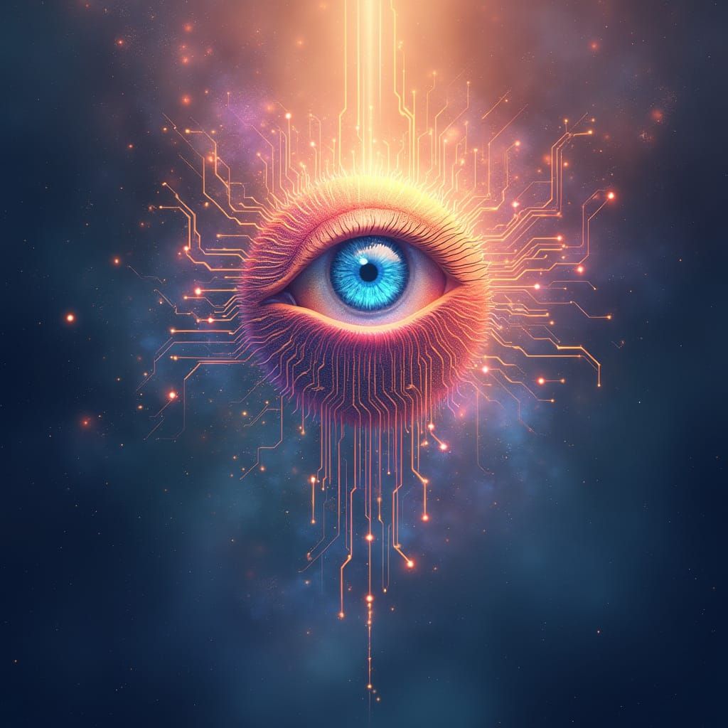 Ethereal AI Entity of Luminous Data Streams