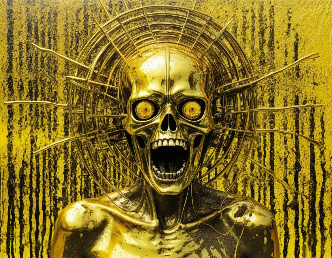 Ageless Figure in Yellow Heat Wave: Noisy Brass Art