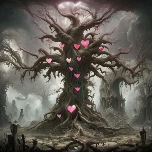 Detailed Graveyard with Cosmic Landscape Elements