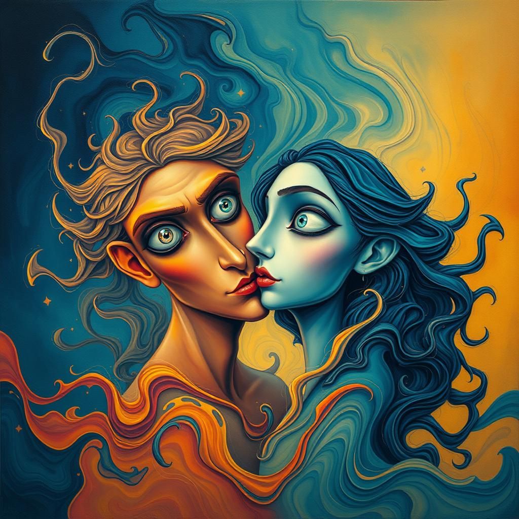 Surreal Lovers in Dreamlike Catastrophe, Digital Art