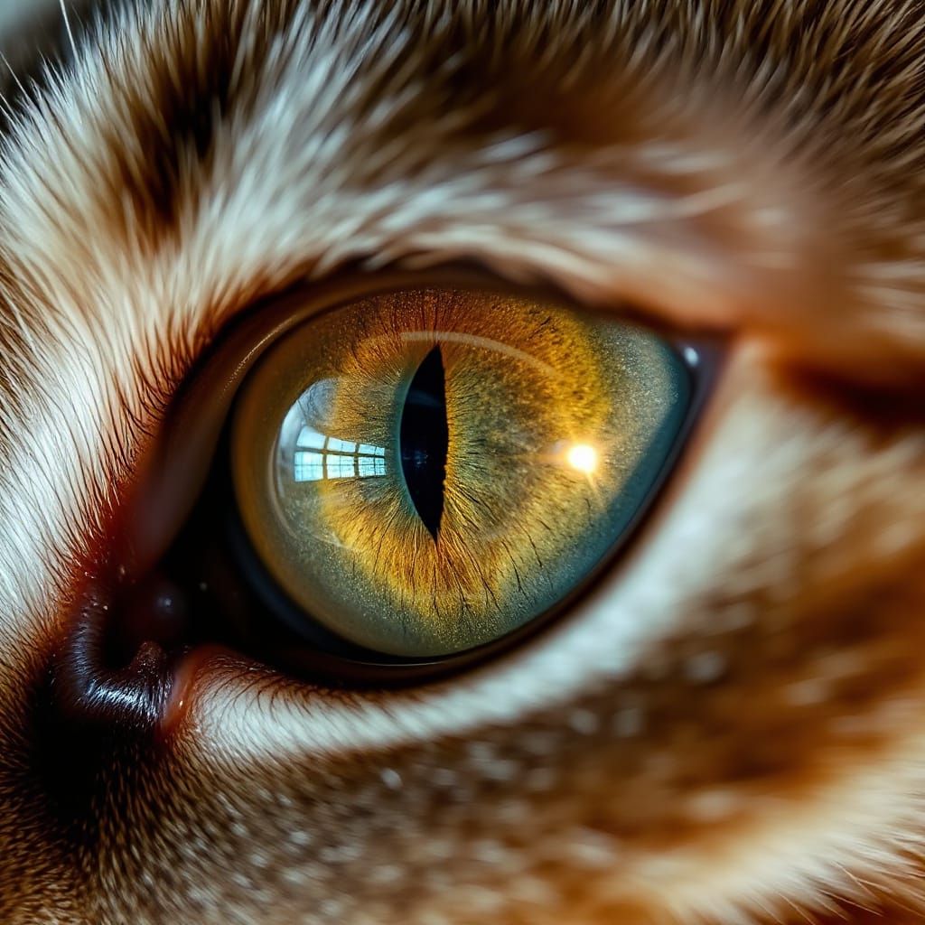 Macro Photograph of a Cat's Eye