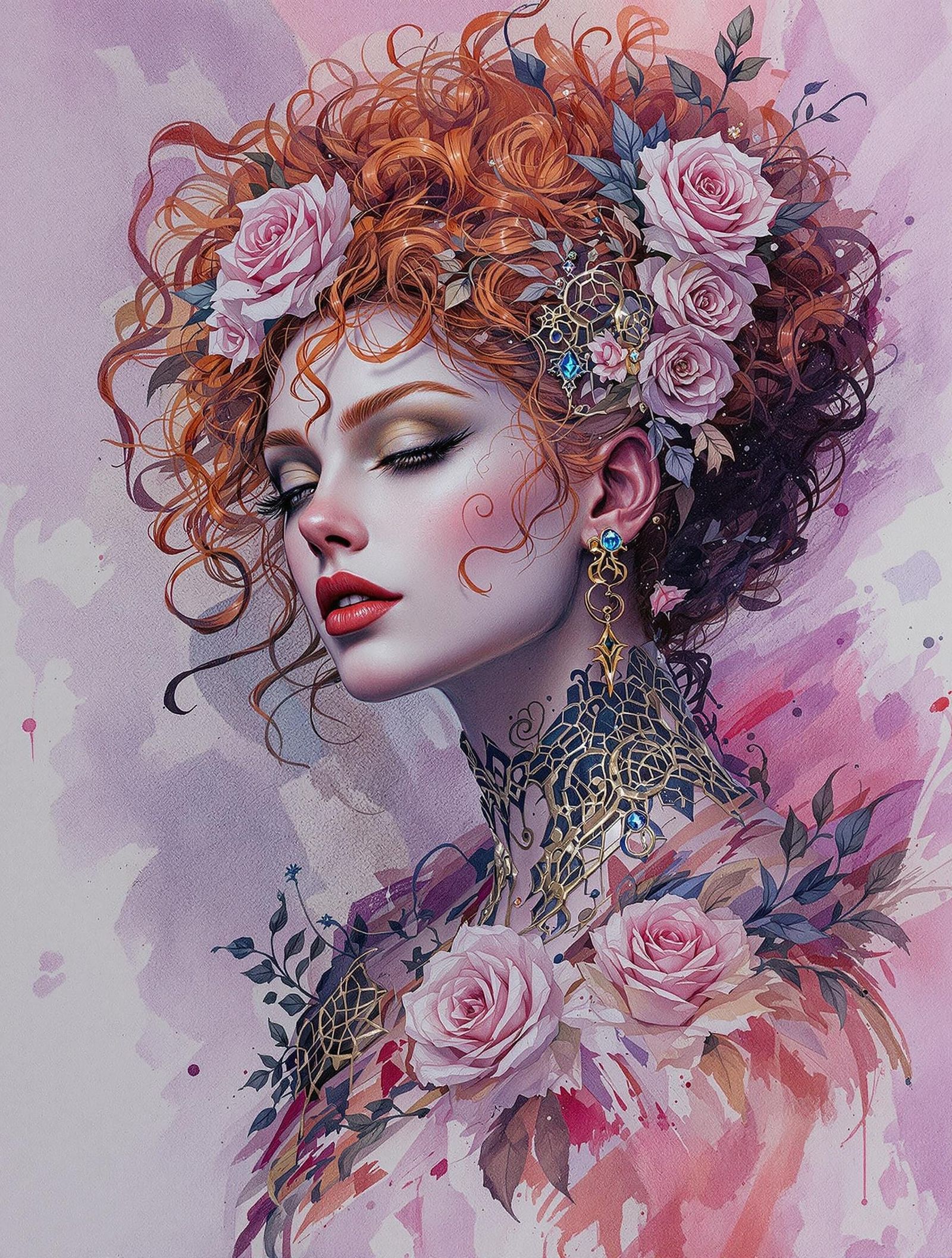 Goddess of the Realm, Rendered in Hyperrealistic Crayon Styl...