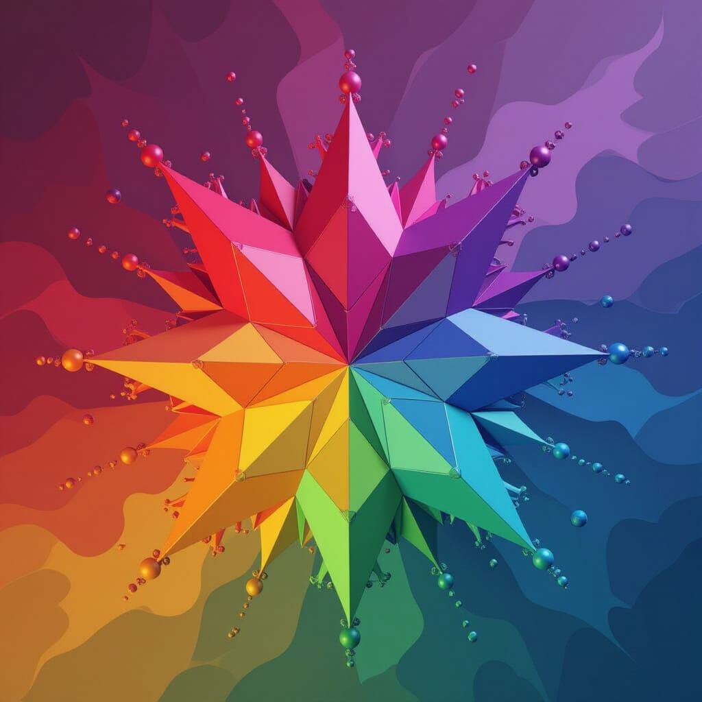 Vibrant Prism Assemblage in Rainbow Hues