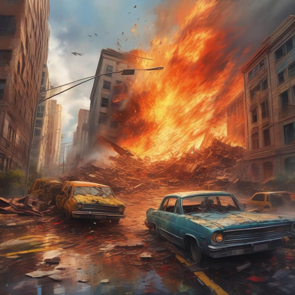 Apocalyptic End of World Scene in Hyperrealistic Style