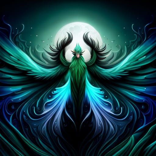 Floral Phoenix Bird Digital Painting in 8K