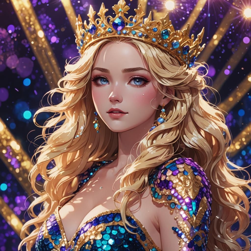 Anime Beauty Queen Crowned on Stage