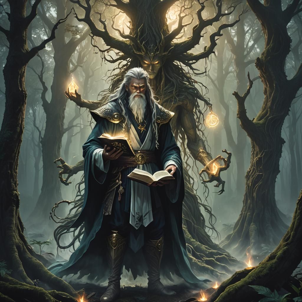 Mystical Treefolk Shaman with Arcane Book