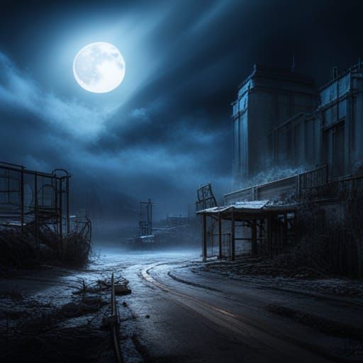Post-Apocalyptic Wonderland in Moonlight: 8K Art