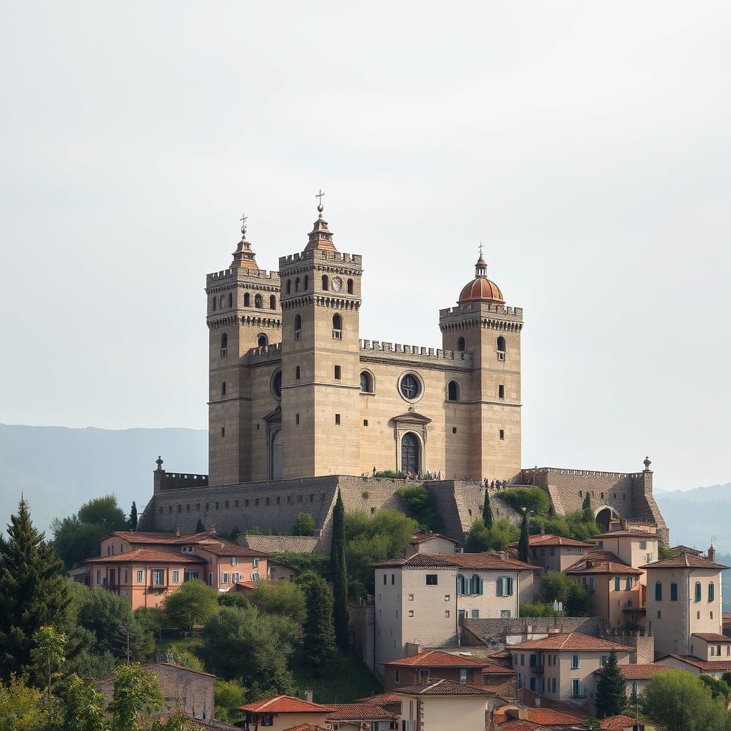 Surrealistic Urban Landscape with Ducale Palace in the Dista...