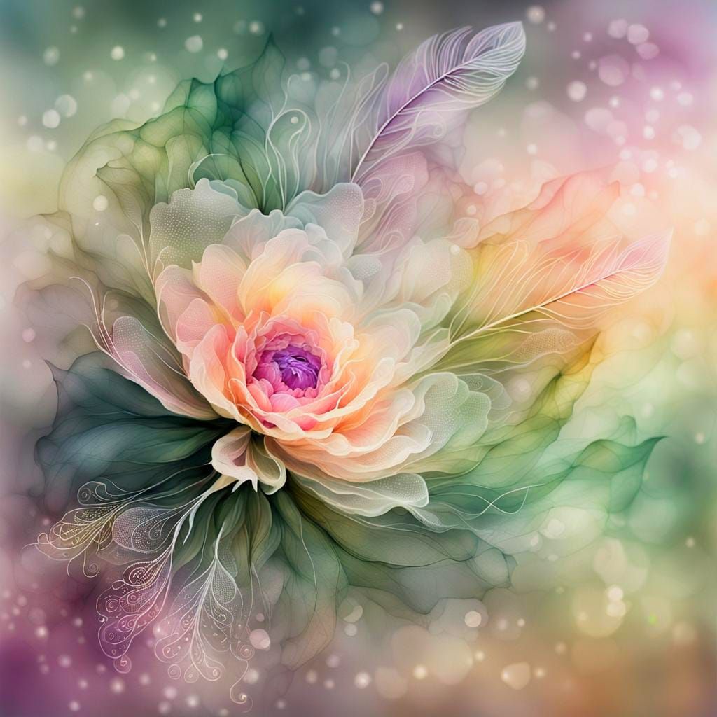 Enchanted Floral Dream in Pastel Hues