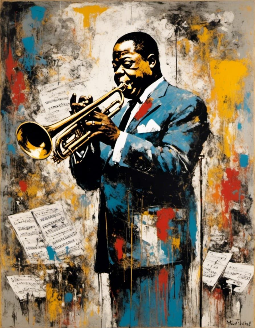 Jazz Legend: Louis Armstrong (1901-1971) (Neo-expressionism)