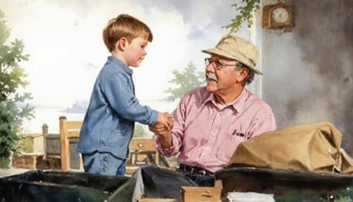 Idyllic Landscape in Kinkade Style Watercolor