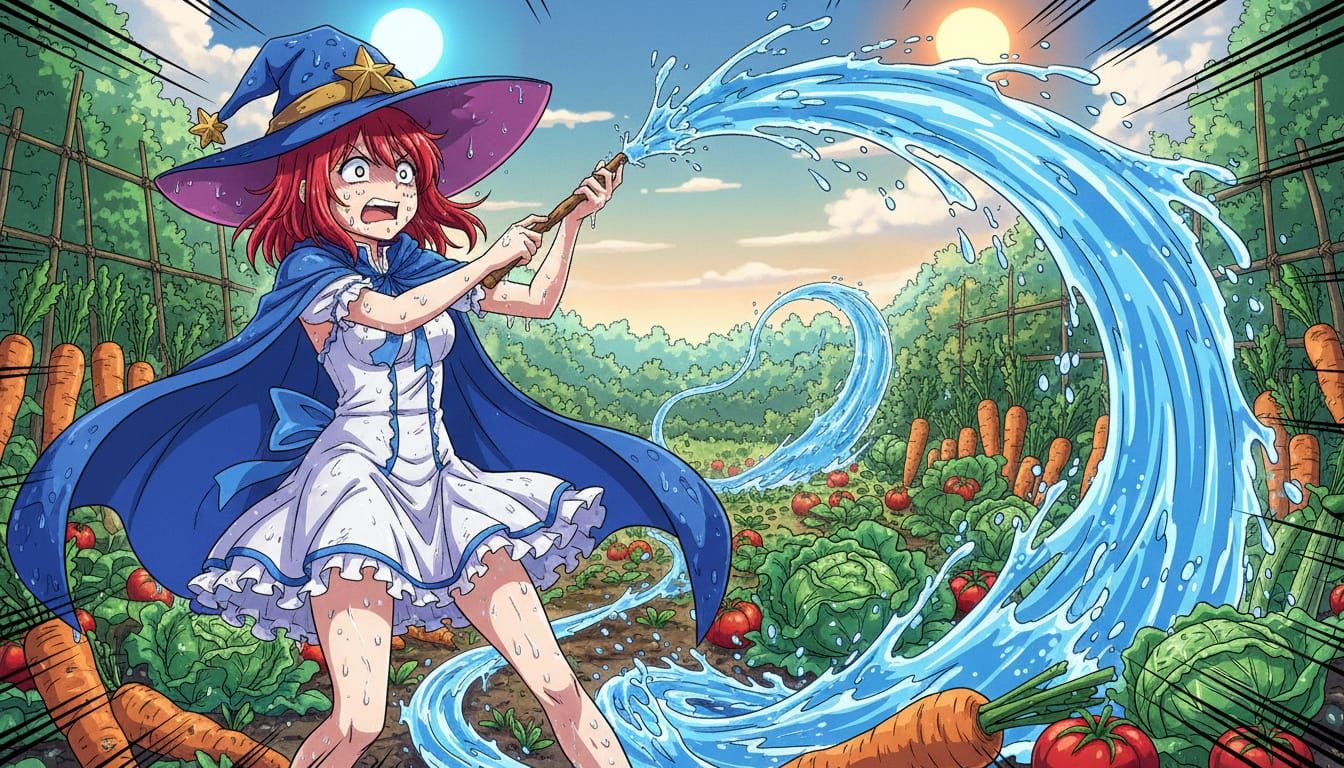 Isekai Sorceress Water Magic Garden Scene