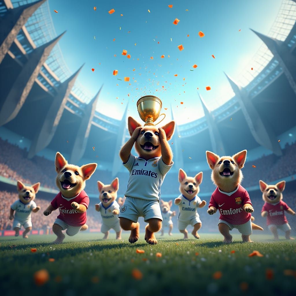 Dogs Play Football: Real Madrid Triumph in Dream Stadium